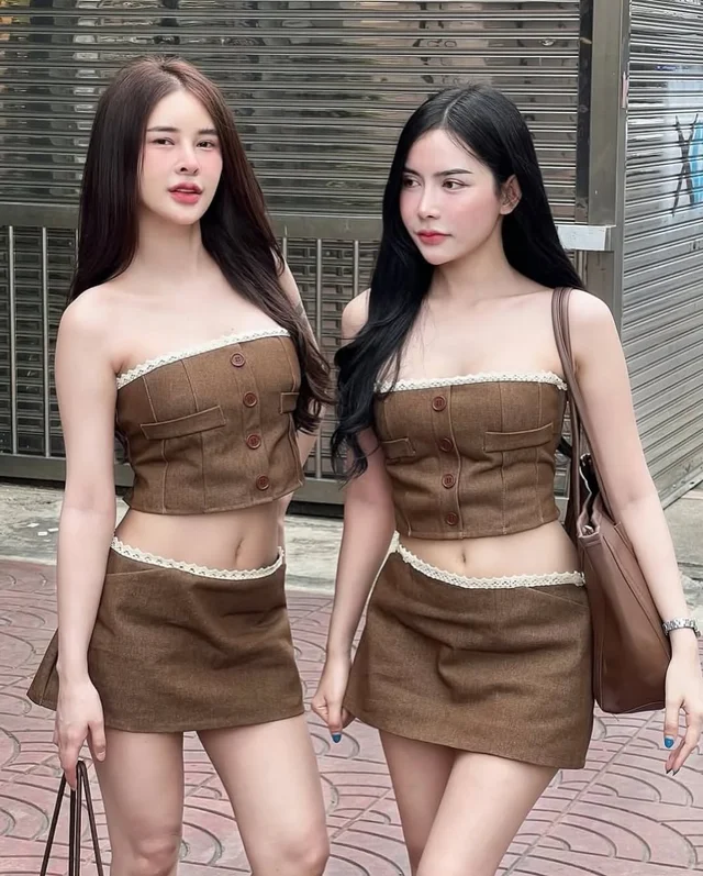 Twogirls ชุดเซ็ตเสื้อเกาะอกและกระโปรงสั้น C27 thumbnail 4