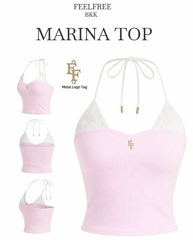 FeelFree Marina Top เสื้อคล้องคอสีชมพู (alternate)