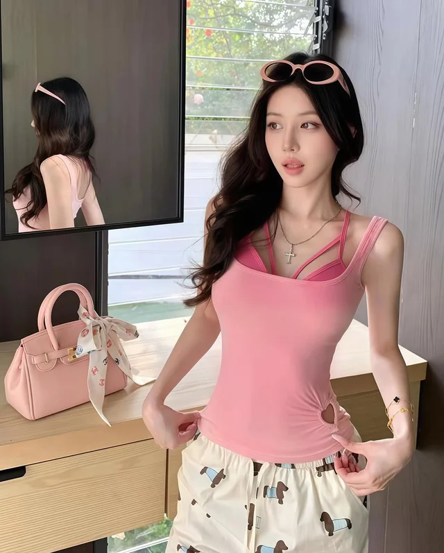 ชุดบิกินี่และเสื้อกล้าม Bellin Closet สีชมพู  thumbnail 4