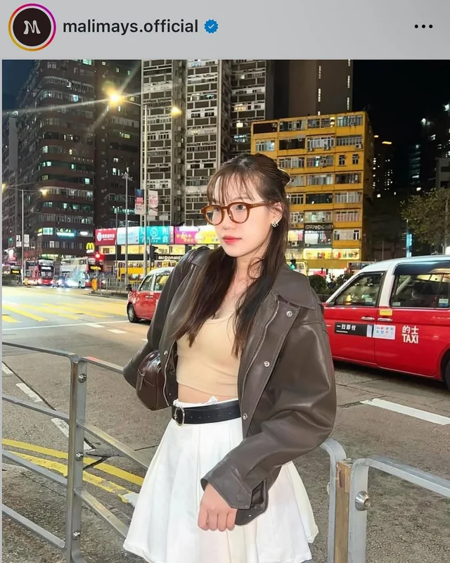 Malimays เสื้อแจ็คเก็ตหนังครอป  thumbnail 3