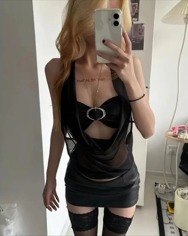 เสื้อครอป Bellin Closet Halter คอถ่วงผ้าซีทรู  thumbnail 2
