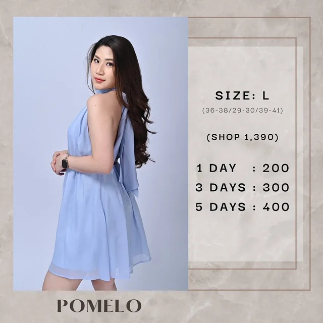 เดรสคล้องคอสีฟ้าอ่อน POMELO Short Dress