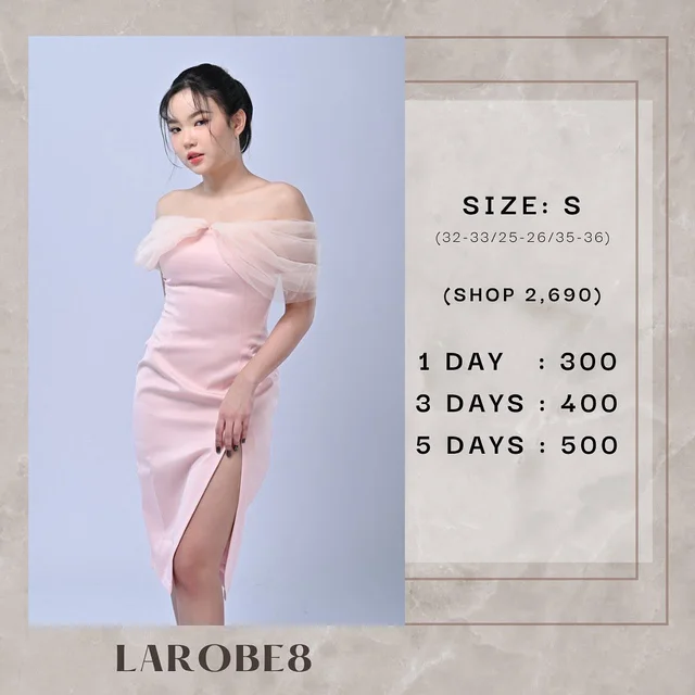 Elegant Pink Off Shoulder Midi Dress LAROBE8 1
