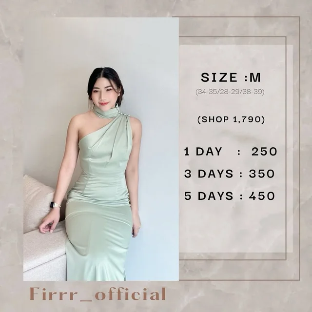 เดรสยาวสีเขียวมิ้นท์ Firrr official Long Dress