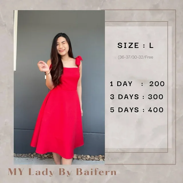 Red Bow Strap Dress MY Lady By Baifern
