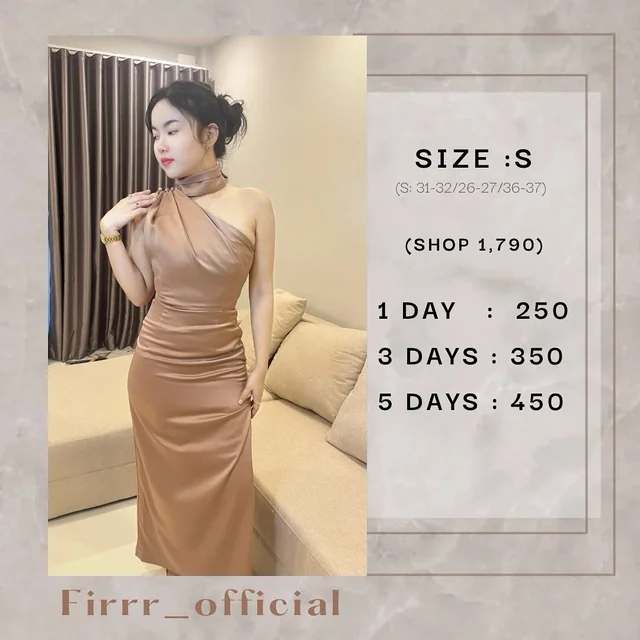 เดรสราตรี Firrr official โทนทอง  Long Dress