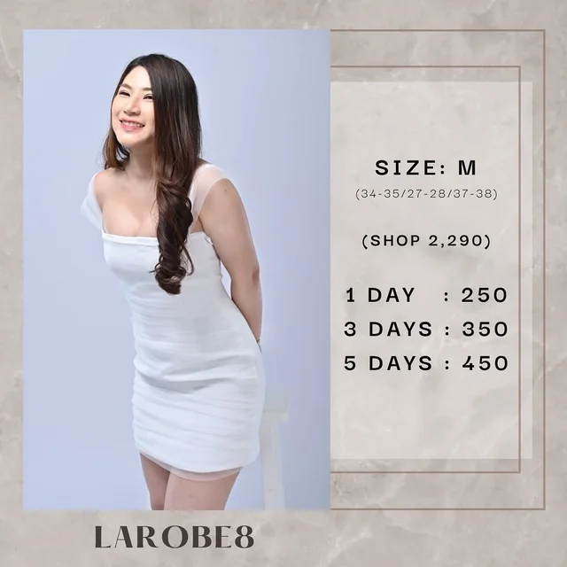 ชุดเดรสสั้น Larobe8 สีขาว Mini Dress