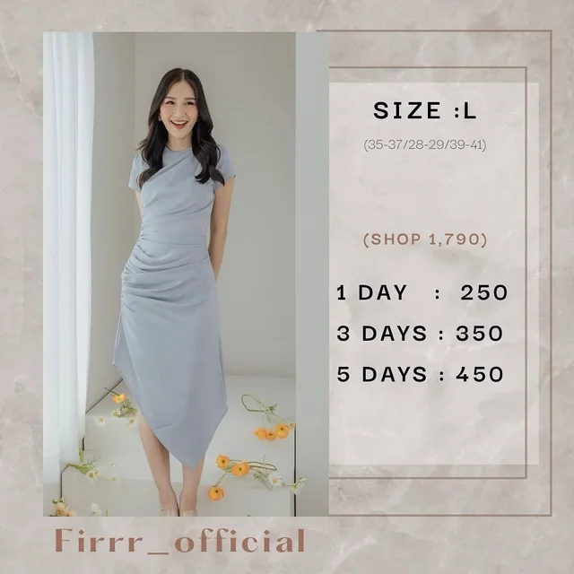 เดรส Firrr official สีฟ้า Long Dress