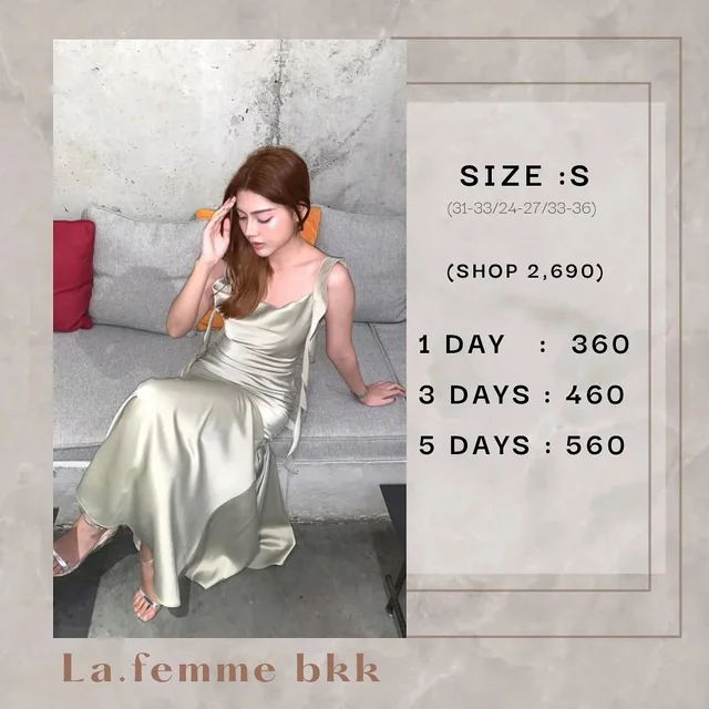 La femme bkk Slip Dress เดรสราตรียาว 1