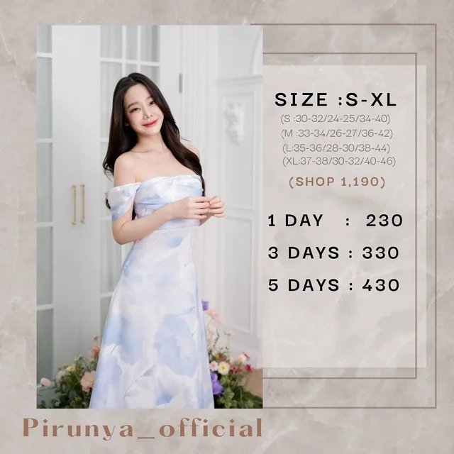 Off Shoulder Floral Long Dress Pirunya 1