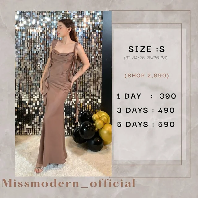 เดรสยาว Miss Modern Cowl Neck Long Dress