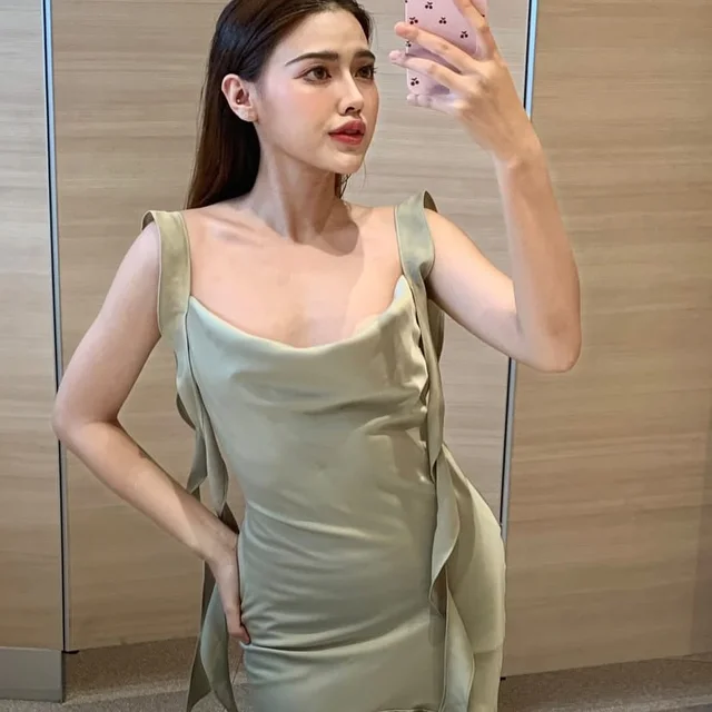 La Femme Cowl Neck Long Dress thumbnail 2