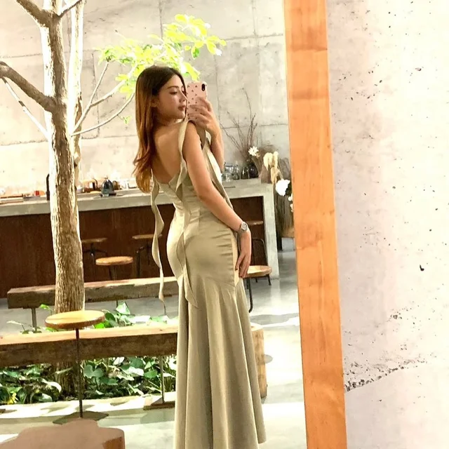 La Femme Cowl Neck Long Dress thumbnail 4