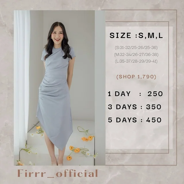 Thea Blue Ruched Midi Dress by Firrr official