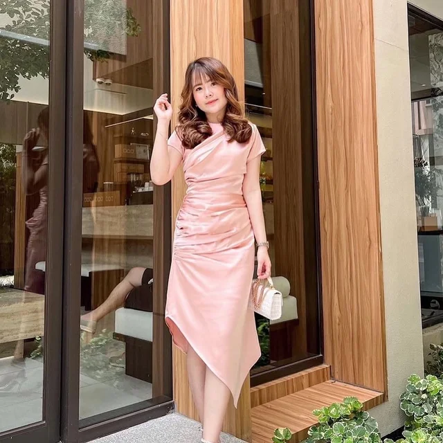 Firrr Official Draped Ruched Midi Dress (alternate)