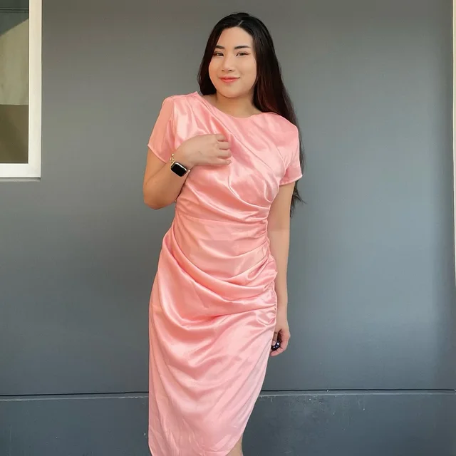 Firrr Official Draped Ruched Midi Dress  thumbnail 4