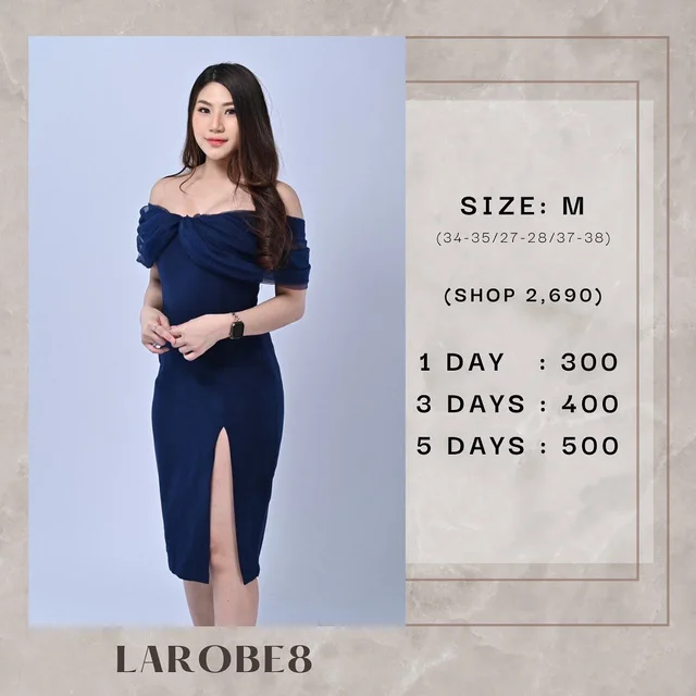 เดรสราตรีสีกรม Larobe8 – Long Dress
