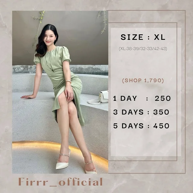 เดรสยาว Firrr official สีเขียว Long Dress 1