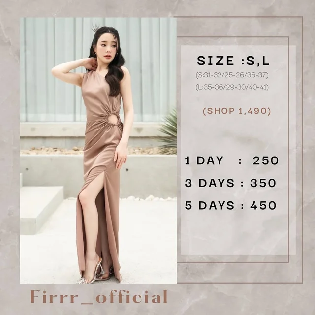 Firr official ชุดราตรี One Shoulder Cut Out Long Dress 1