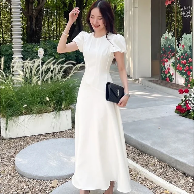 Firrr Praew Dress White Long Dress (alternate)
