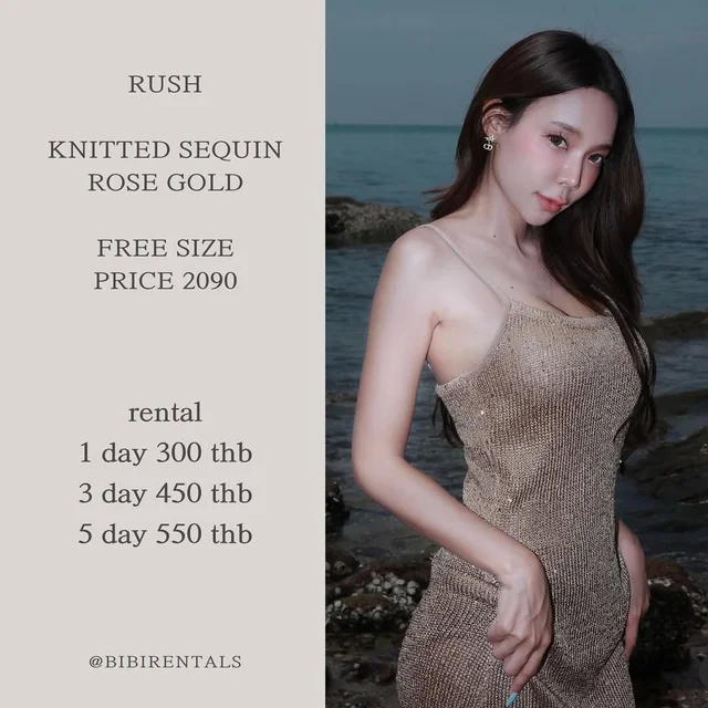 RUSH KNITTED SEQUIN ROSE GOLD Dress