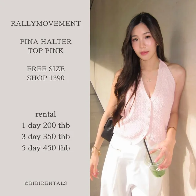 rallymovement PINA HALTER TOP PINK