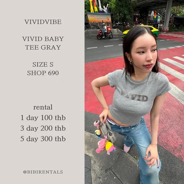 VIVIDVIBE VIVID BABY TEE GRAY