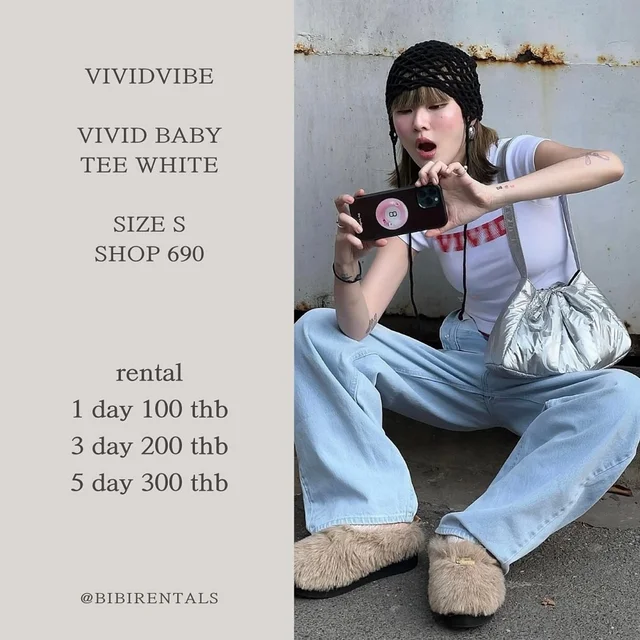 VIVIDVIBE VIVID BABY TEE เสื้อยืดสีขาว