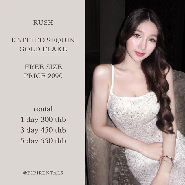RUSH KNITTED SEQUIN GOLD FLAKE เดรสยาว