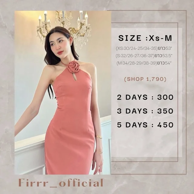 Firrr Primrose Pink Long Dress Size XS M
