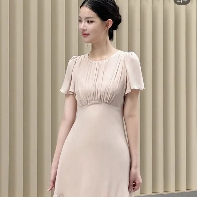 Firrr Amy Beige Long Dress Size M thumbnail 2