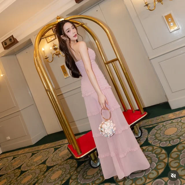 MISSCHIARA Blossom Pink Long Dress Size L (alternate)