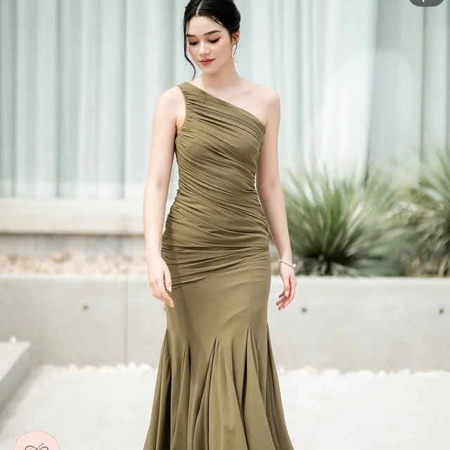 Firrr Jassie Long Dress Olive Green  thumbnail 4