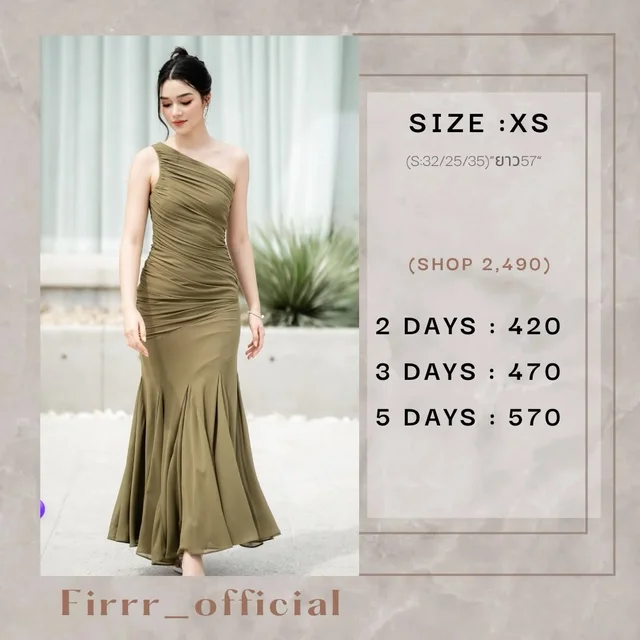 Firrr Jassie Long Dress Olive Green