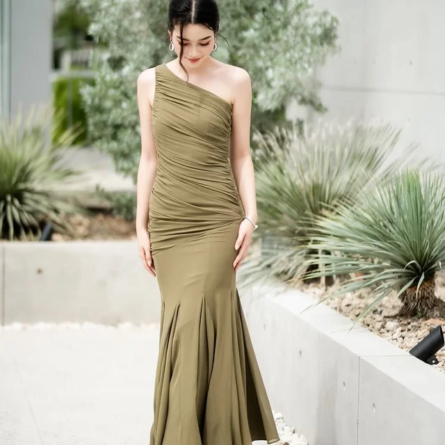 Firrr Jassie Long Dress Olive Green (alternate)