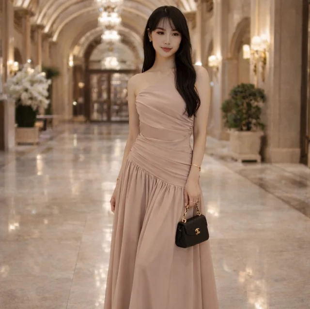 My Lady by Baifern Long Dress Beige (alternate)