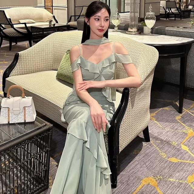 Firrr Sarah Sleeve Green Long Dress (alternate)