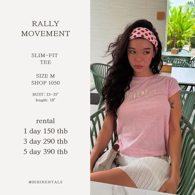 Rally Movement Slim fit Tee สีชมพู 1