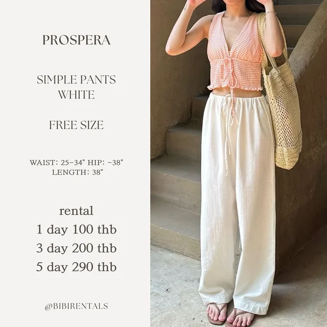 Prospera Simple Pants White Beige