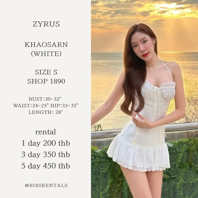 Zyrus Khaosarn เดรสสั้นสีขาว