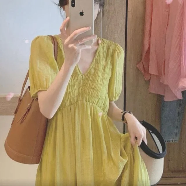 เดรสยาวสีเหลืองแขนตุ๊กตา thumbnail 4
