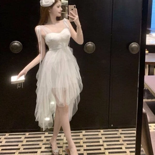 เดรสขาวกระโปรงฟูหน้าสั้นหลังยาว thumbnail 2