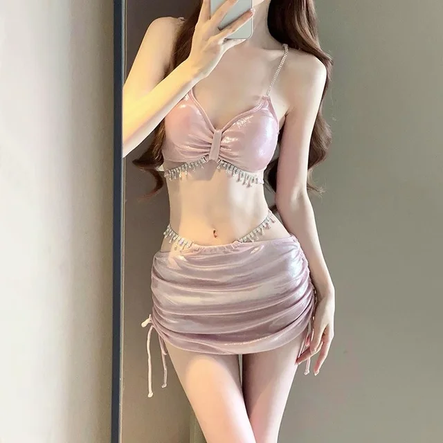 Bikini 3 ชิ้นสีชมพู thumbnail 4