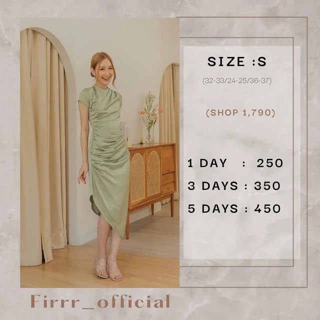 Firrr Ruffled Long Dress Green Size S thumbnail 3