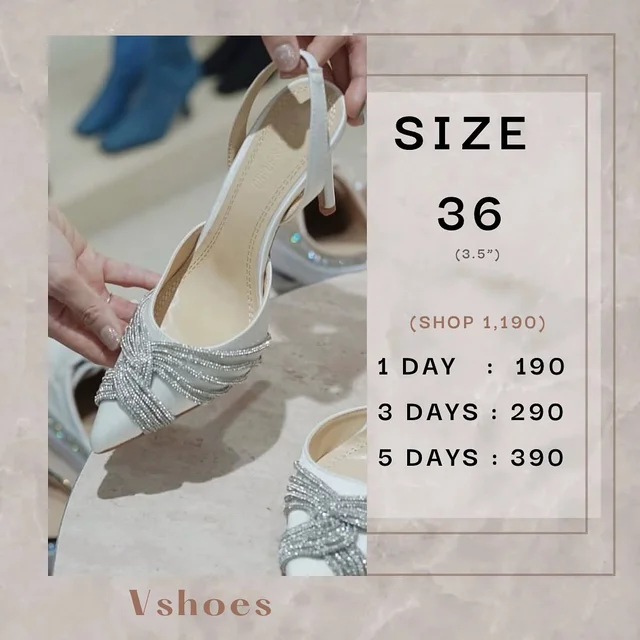 Vshoes รองเท้าส้นสูงประดับเพชร 1