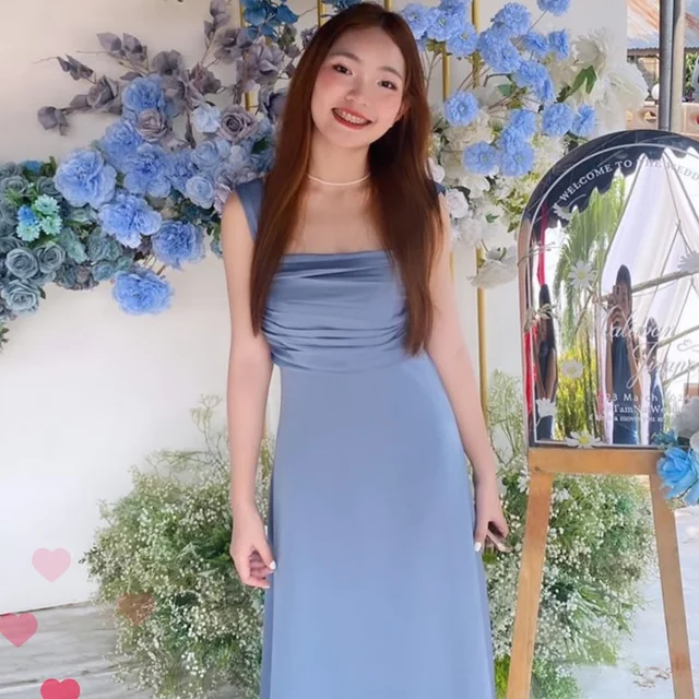 ชุดเดรสยาว Pirunya สีฟ้า thumbnail 4