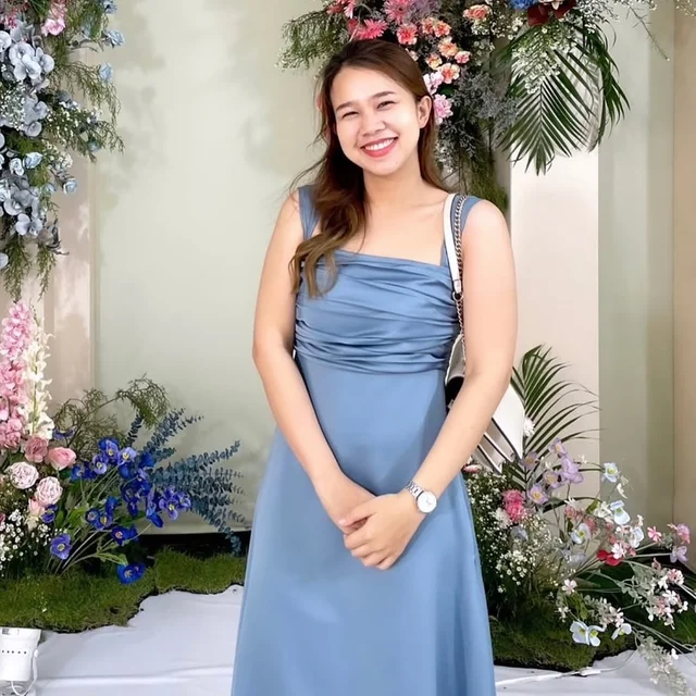 ชุดเดรสยาว Pirunya สีฟ้า thumbnail 3
