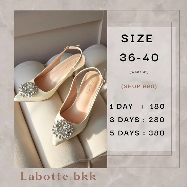 Labotte Icy ส้นสูงประดับเพชร Slingback Heels
