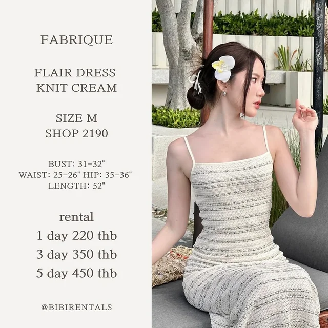 Fabrique Flair Dress Knit Cream Long Dress 1