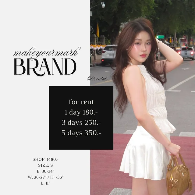 makeyourmark ชุดเซ็ตเสื้อฮาล์เตอร์ระบายพร้อมกระโปรงสั้น Size S 1